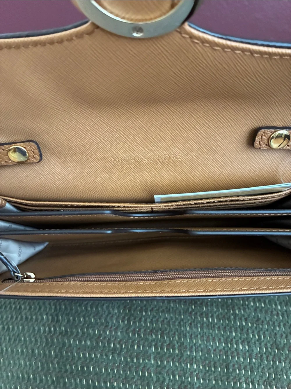 Michael Kors Brown & Cream MK Logo Crossbody Bag